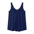 thumbnail image 6 of VBVC Women's Plus Size V Neck Tank Top, Ladies' Pleated Front Sleeveless Top, Casual Loose Fit Flowy Tunic For Women,Blue,XL-5XL, 6 of 6