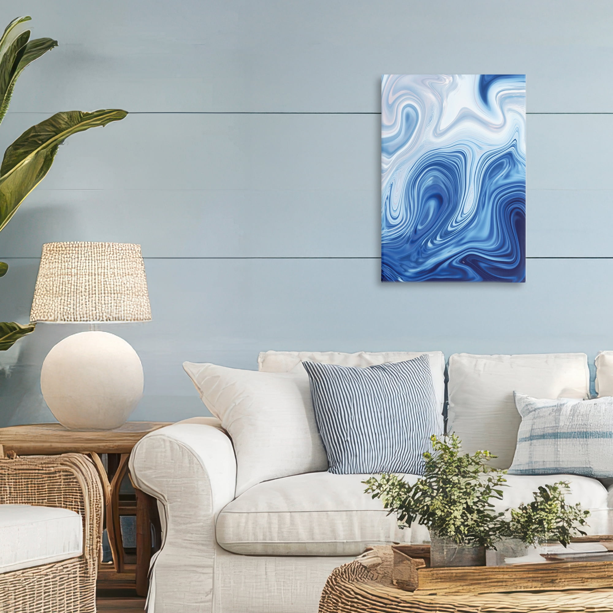 Stupell Industries Blue Marble Fluidity Canvas Wall Art, design by Martina Pavlova