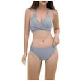 thumbnail image 2 of Hicidod Bikini Sets for Women Summer Beach Tummy Control Swimsuits Modest High Waisted Fashion Solid Halter 2 Piece Bathing Suits, 2 of 7