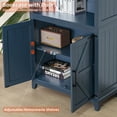 thumbnail image 5 of 2 Pack 70" Tall Bookcases with 3 Shelves & Barn Doors, Blue Farmhouse Wooden Bookshelf for Living Room, Office, Bedroom, Study, 5 of 7