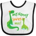 thumbnail image 3 of Inktastic My Nanny Loves Me Grandson Dinosaur Boys Baby Bib, 3 of 4