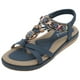 thumbnail image 1 of Sandalias planas bohemias Zapatos para caminar con flores de diamantes de imitación Zapatos de verano para mujer, 1 of 9
