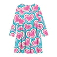 thumbnail image 5 of Cowsor Big Girls Long Sleeve Round Neck Dress Valentine Print Comfortable Stretch Fabric Ballet Practice Outfit for 4 to 14 Years Old Kids Dance Class Training, 5 of 5