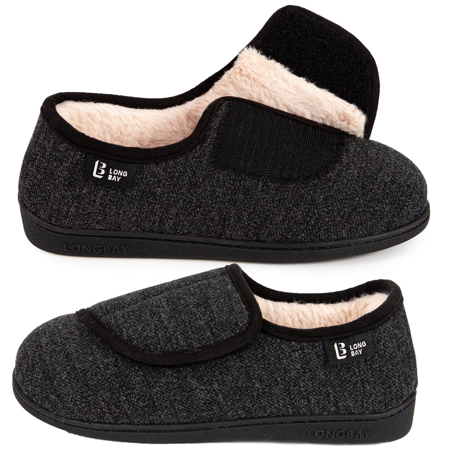 LongBay Women's Adjustable Diabetic Slippers with Memory Foam photo 1