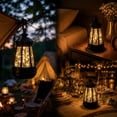 thumbnail image 3 of 2 Pack Mini Solar Pendant Lights,IP65 Waterproof Hanging Lantern,Resin & Iron Small Outdoor Lamp,Auto On/Off Solar Powered Decorative Light for Garden Patio Yard Balcony, 3 of 7