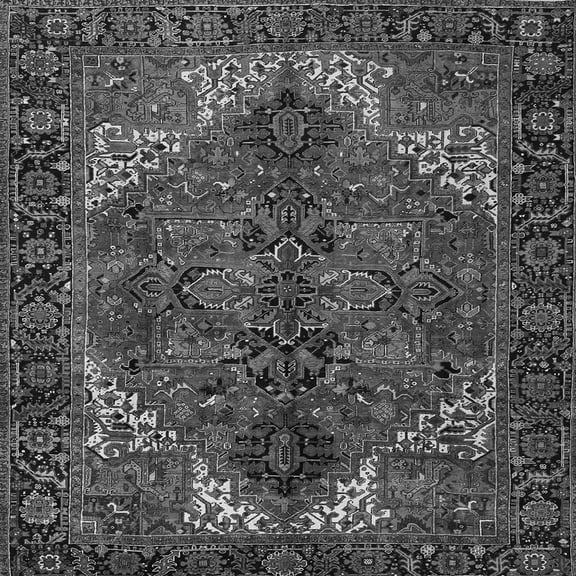 Ahgly Company Indoor Square Persian Gray Traditional Area Rugs, 5' Square