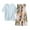 Light Blue, variant on Runfenguu Two Piece Outfits For Women Women' Casual Loose Print Short Sleeve V-Neck Blouses Pants Sets