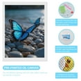 thumbnail image 3 of Diamond Art Kits for Adults - Blue Butterflies On Pebble Beach 5d Diamond Painting for Adults, Diamond Art for Adults Beginners, Frameless Diamond Painting Kits for Adults for Home Wall Decor, 3 of 7