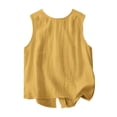 thumbnail image 2 of Soyumi Womens Summer Tank Tops, Loose Fit Sleeveless Casual Shirts Trendy Going Out Flowy Halter Neck Cami Pleated High Neck Blouses 2026, Yellow, 2 of 4