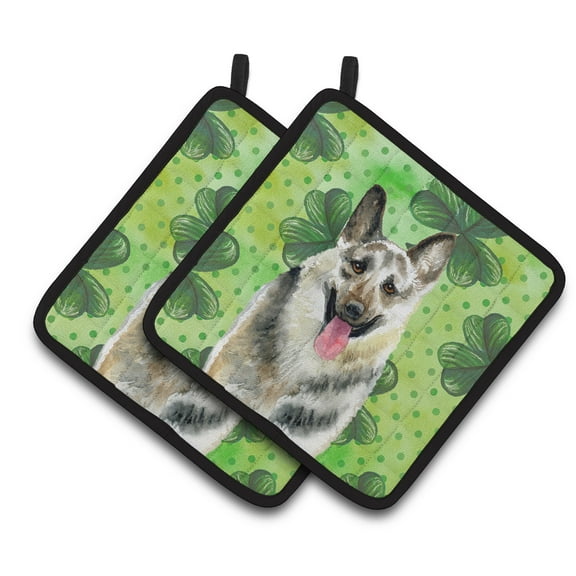 Caroline's Treasures East-European Shepherd St Patrick's Pair of Pot Holders