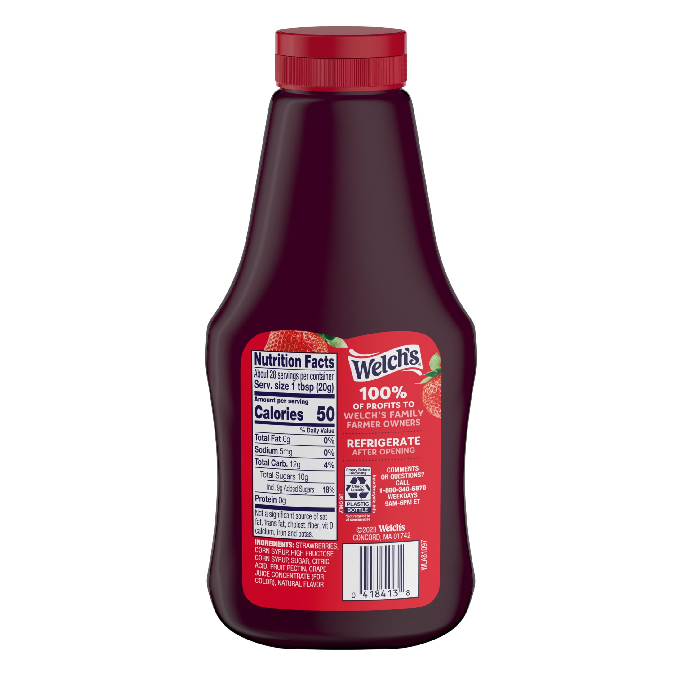 (2 pack) Welch's Strawberry Spread, 20 oz Squeeze Bottle