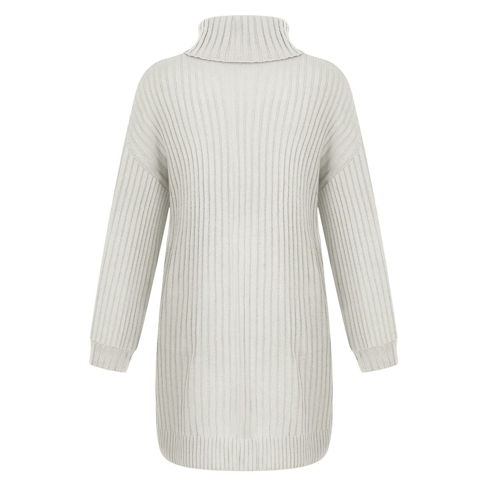 Sweater Dresses for Women with Sleeves Women Sweaters for Leggings Fashion  Women Solid Long Sleeve Sweater Dress Turtleneck Sweater Pullover Dress  Womens Sweaters for Winter 