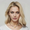 thumbnail image 2 of Necklaces with Bubble Initial Letter, Beaded Choker Necklace Small Gifts for Women Pendant Necklace, 2 of 3