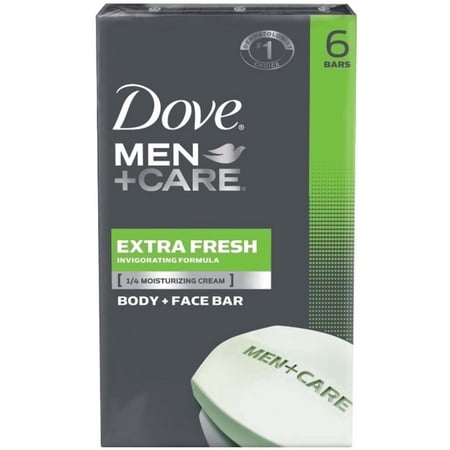 4 Pack - Dove Men+Care Body and Face Bar Extra Fresh 4 oz, 6 Bar