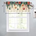 thumbnail image 4 of Merry Christmas Window Curtain Valances Colorful Balls Flowers Hang on Pine Tree Xmas Rod Pocket Valances for Bedroom Living Room Dining Room 54 by 18 in, 1 Panel, 4 of 6