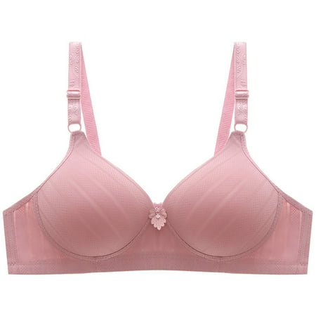Mrasaso Summer Savings! Corset Tops for Women Women Nylon Bra Women s Large Size Thin Comfortable Push-Up BraAdjustable for Daily Wear(1pc Bra) Pink|2XL