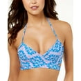 thumbnail image 1 of Sundazed Women’s Simone Bra-Sized Wrap Bikini Top, Blue (Printed), 32DD, 1 of 1