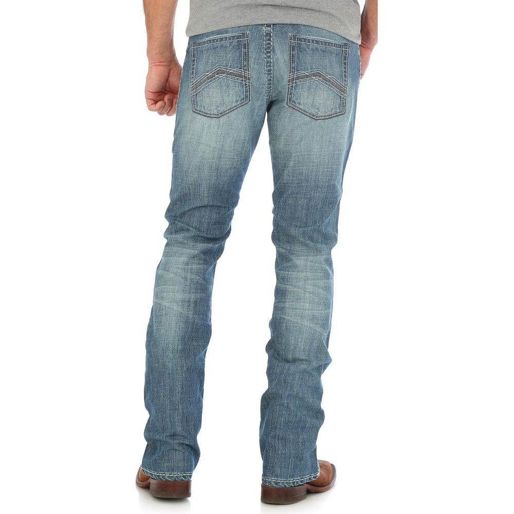 Wrangler - Wrangler Apparel Mens 44 Slim Straight Light Wash Jeans ...