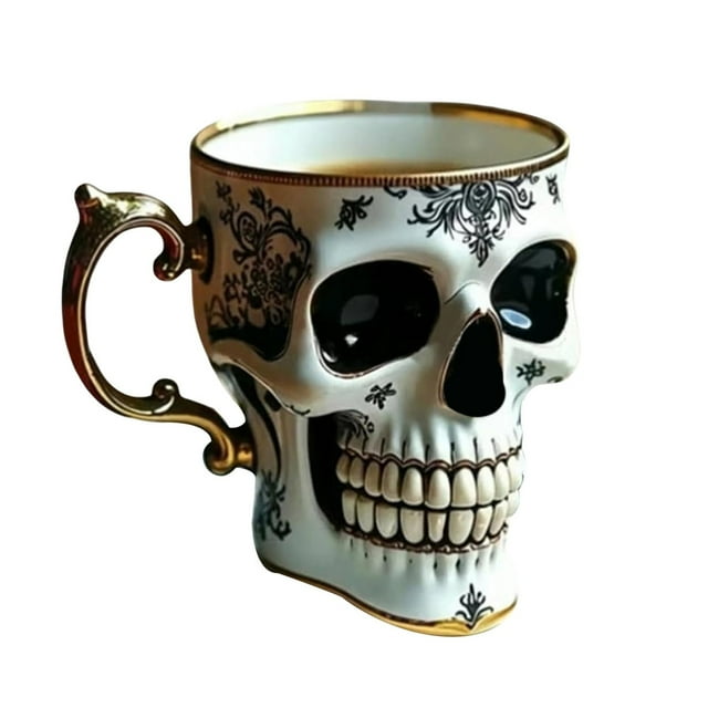 Coffee Cup Gold Rimmed Gothic Porcelain Tea Cup Resin Cup Halloween Decoration For Coffee Lovers And Collectors Clear Acrylic Cups 12 Days of Christmas Coffee Mug Set Four Sister Mugs Insulated Glass