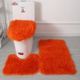 thumbnail image 1 of Alfombrilla de baño para inodoro, alfombrilla antideslizante de PVC para bañera, alfombra de lana de seda de tres piezas, 1 of 6