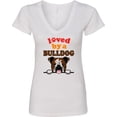 thumbnail image 3 of Inktastic English Bulldog Dog Women's V-Neck T-Shirt, 3 of 5
