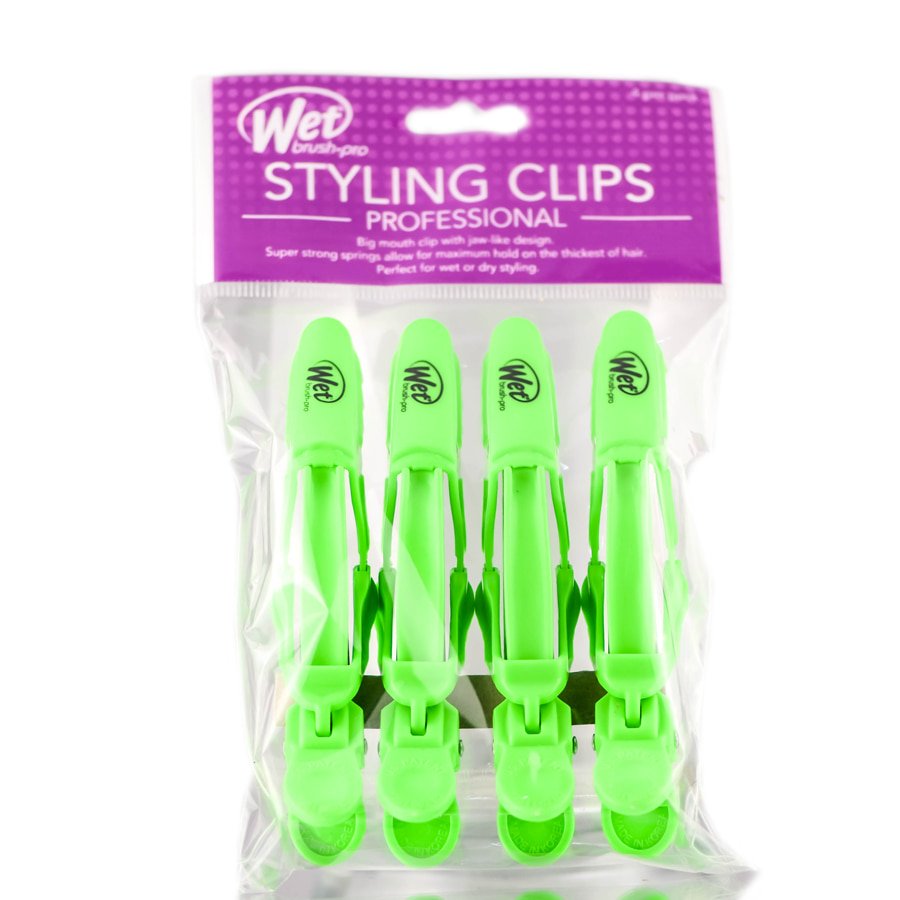 The Wet Brush Pro Styling 4 Pack Clips Green