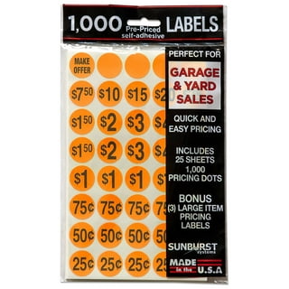 Round Sale Price Stickers (2 inch, 300 Labels per Roll, 2 Rolls, Pink) for  Use Retail, Yard Sales or Garage Sale 