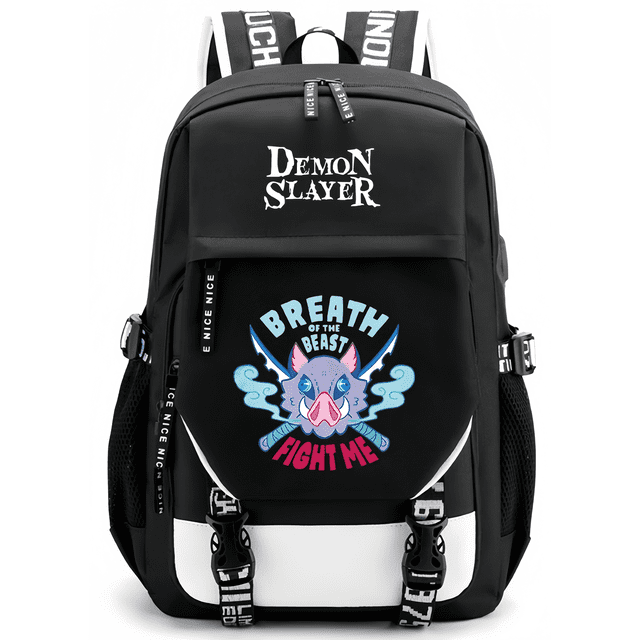 Mochila Beibao3 de piel sintética Inosuke, estilo universitario, cazador de demonios