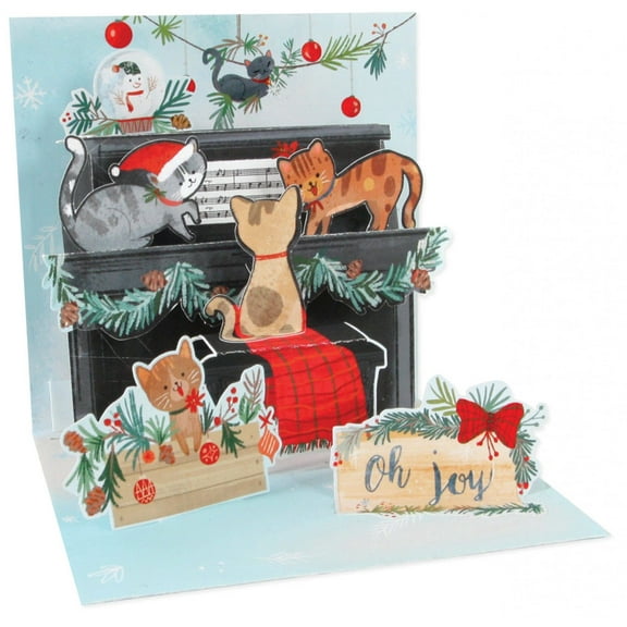 Up With Paper Piano Cats Pop-Up Card