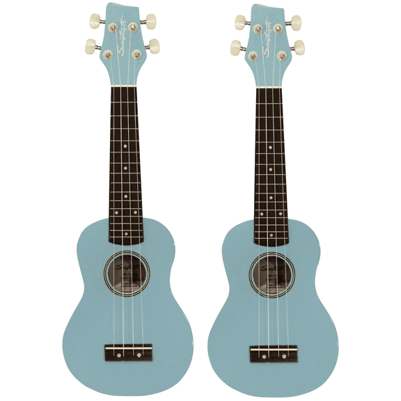 Sawtooth Basswood Soprano Ukulele, Daphne Blue | 2 PACK