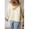 thumbnail image 3 of Ushdele Chic Beige Fleece Hoodie - Half Zip, Kangaroo Pockets, Versatile Fit!, 3 of 8