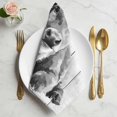 thumbnail image 2 of Vintage Grey Cow Cloth Napkins, Wooden Retro Art Animals Washable and Reusable Dinner Napkins Set of 8, Table Napkin for Kitchen Party Birthday Wedding Hotel Housewarming 20"x20", 2 of 9