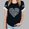 thumbnail image 1 of Soki Women's Short Sleeve Crew Neck Tops Dog Paw Heart Print Short Sleeve Summer Tee, 1 of 4