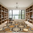 thumbnail image 2 of ODIKA 3'x5' Machine Washable Non-Slip Area Rug, Geometric Brown High Traffic Rug, Brown, 1004338, 2 of 7