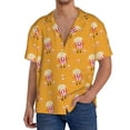 thumbnail image 1 of Fotbe Cute Popcorn Camisa Estampada de Manga Corta para Hombre, Casual de Verano, Estilo Playero, Sin Arrugas-Small, 1 of 5