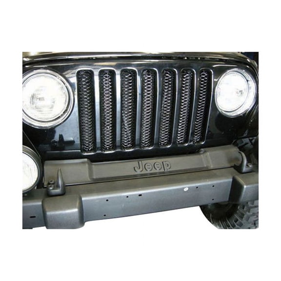 Rampage by RealTruck Grille for Jeep Wrangler JK | Black, Steel | 86513 | Compatible with 2007 - 2018 Jeep Wrangler JK