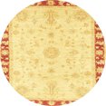 thumbnail image 1 of Ahgly Company Indoor Round Abstract Orange Abstract Area Rugs, 7' Round, 1 of 6