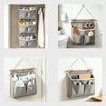 thumbnail image 4 of Wall Mounted Hanging Storage Bag, Bedside Hanging Organizer Pouch with Multi Pockets, Space Saving Holder for Bedroom Living Room Home Phone Remote Accessories Storage, Gray, 4 of 7