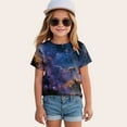 thumbnail image 2 of Toddler Kids Girls Short Sleeve Crew Neck T Shirts 24 Months 2t 3t 4t 5t 6t 7t Summer Soft Cotton Casual Basic Daily Wear Tops Gibobby,10-11 Years,Dark Blue, 2 of 4