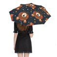 thumbnail image 5 of POBUDS Windproof Automatic Umbrella – Steel-Carbon Fiber Frame, UV-Blocking Black Coating Inside, Auto Open/Close - Dark Cute Bear Pattern, 5 of 8