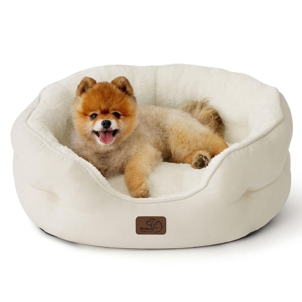Cama para mascotas redonda para perros pequeños y gatos, antideslizante, 64 cm