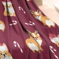 thumbnail image 3 of Christmas Corgi Blanket,Comfortable Soft Flannel Throw Blanket,All Season,Warm Lightweight Blankets for Sofa Bed Couch Living Room Chair,30"x40", 3 of 4