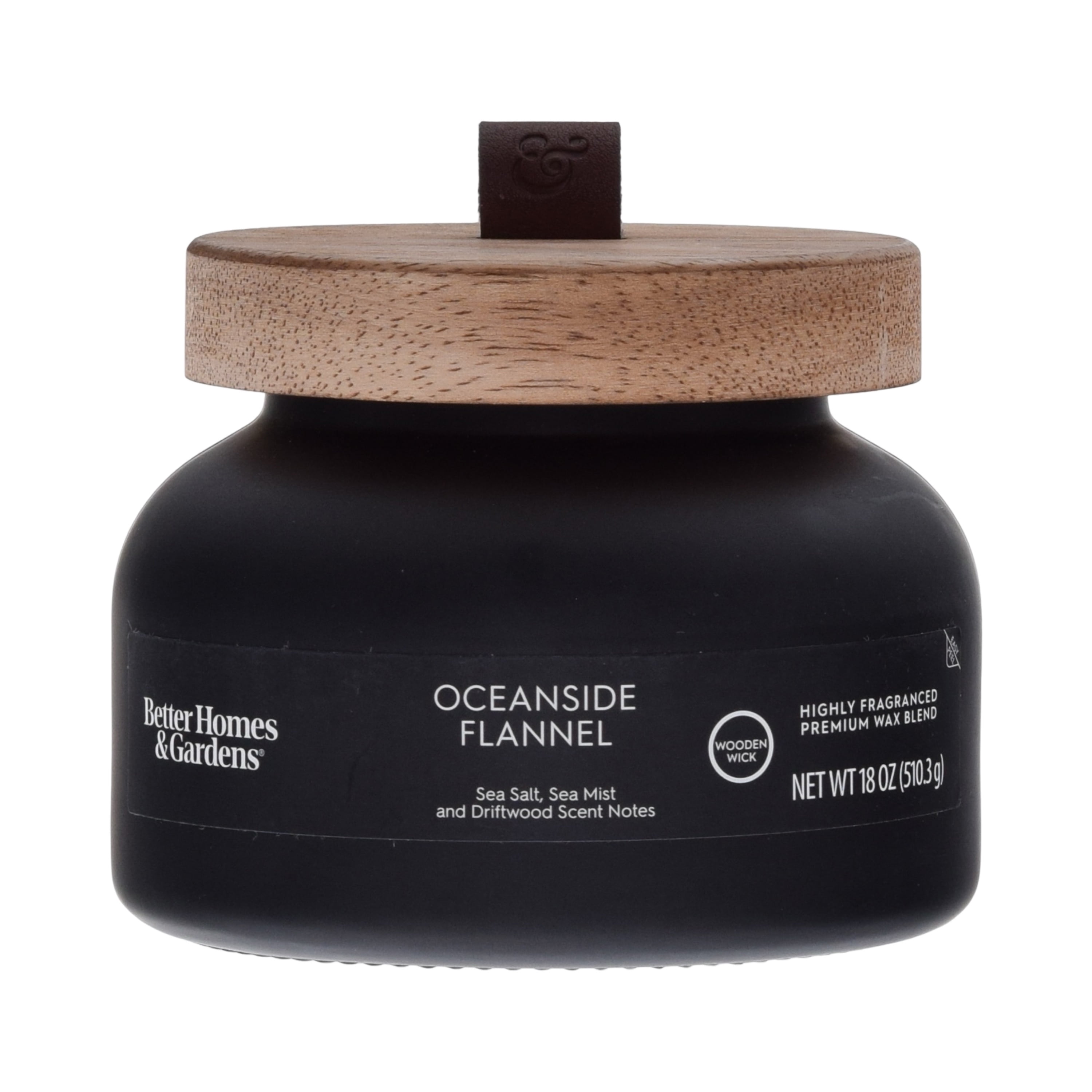 (2 pack) Better Homes and Gardens Oceanside Flannel Scented Wooden Wick Bell Jar Candle 18oz.