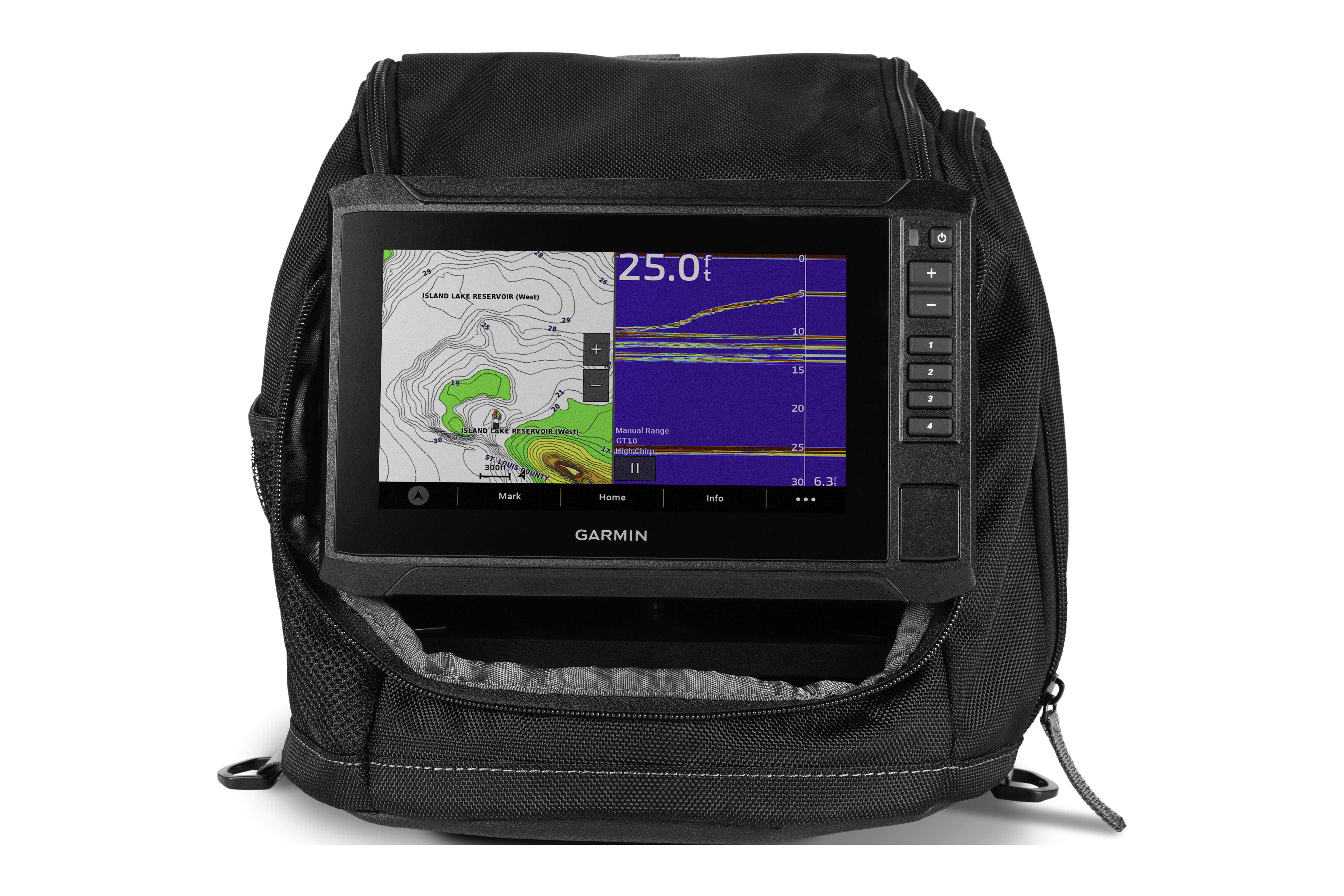 GARMIN LiveScope Plus Ice Fishing Bundle with ECHOMAP UHD2 93sv