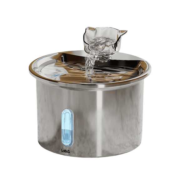 2.2l Bebedero LAb.G Fuente Para Gatos Perros Acero Inoxidable