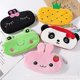 thumbnail image 2 of Creativo, Feliz, Animal, Oso, Rana, Cara, Fruta, Fresa, Sandía, Suave, Relleno, Superficie, Ropa, Cremallera, Estuche, Bolsa, Estuche, Sandía, Rojo, 2 of 5