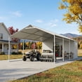 thumbnail image 2 of MOALCOFER 12x25 FT Metal Carport with Storage Shed, Heavy Duty All-Weather Car Shelter with Lockable Side Shed, Outdoor Garage for Vehicles & Equipment, White, 2 of 9