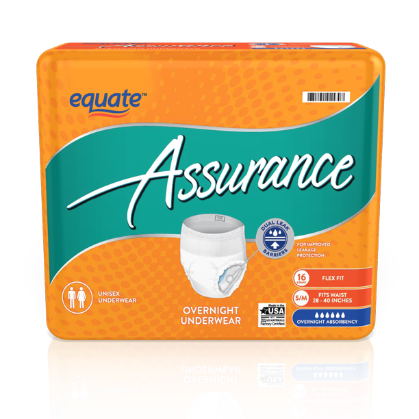 Assurance S/M Unisex Overnight Underwear 16ct
