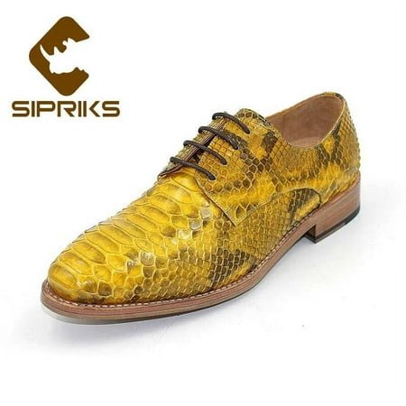 Sipriks Imported Yellow Gold Snakeskin Gents Suits Shoes Men s Formal Tuxedo Shoe Italian Custom Leather Outsole Goodyear Luxury
