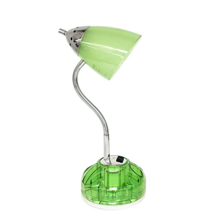 Pharmacy Mounted Task Lamp - Your Zone Organizer Task Lamp with Charging Capabilities- Green, 19.5